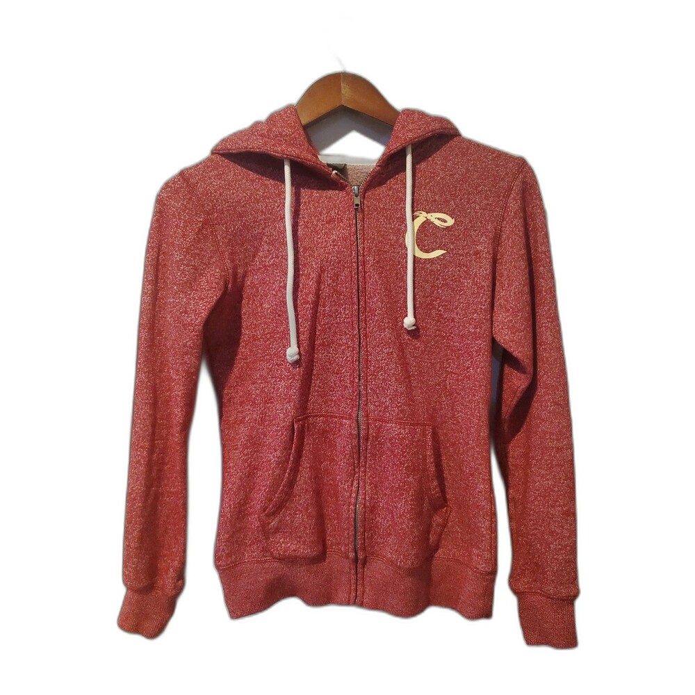 Corvallis Knights Baseball Womens Heather Red Zip Up Hooded Sweatshirt, Size S